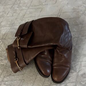 Vintage Gucci Boots 👢 💯 Authentic Brown Leather Riding Boots